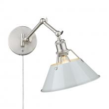  3306-A1W PW-DB - Orwell PW 1 Light Articulating Wall Sconce in Pewter with Dusky Blue shade